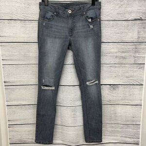 DL1961 Rocco Skinny Fit Gray Distressed Jeans, Size 31